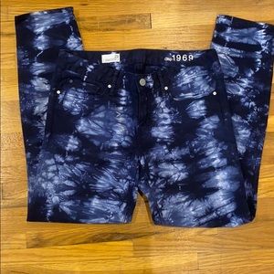 Blue tie dye always skinny gap jeans size 29